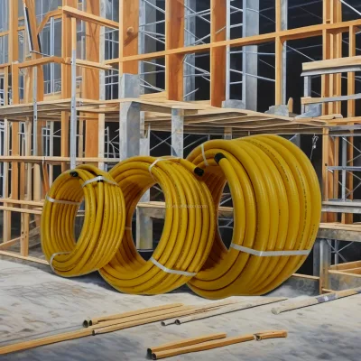 New 1/2 Yellow Stainless Steel Flexible Gas Hose PVC Coated Machine Featuring Single-Screw Motor Gearbox Engine PLC Bearing