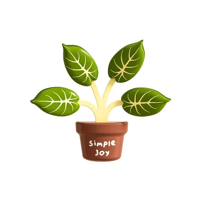 Creative Potted Plant Shape Food Bag Sealing Clips, Magnetic Refrigerator Magnet Leaf Seal Clip for Kitchen