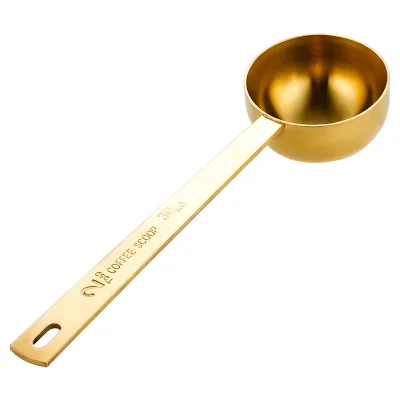 2-in-1 Coffee Scoops Stainless Steel Tablespoon Measuring Spoon with Pressed Bottom for Coffee Bean Press Coffee Grinding