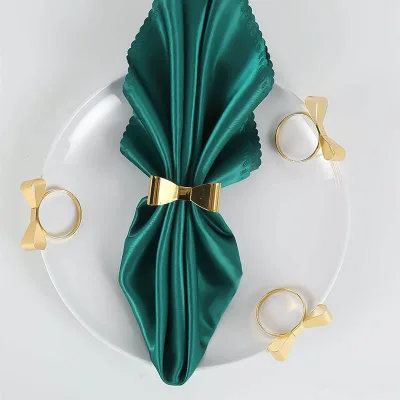 Wedding Banquet and Family Napkin Ring Gold Bow Metal Bow Napkin Holder Napkin Buckle