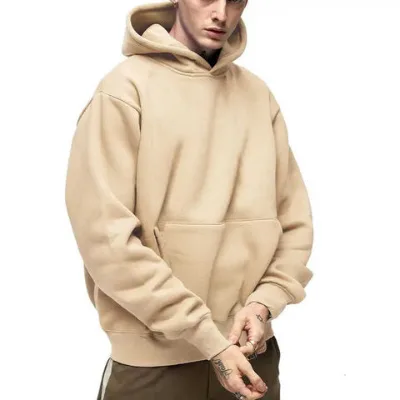 Custom Luxury Oversized Hoodie Men Heavy 400gsm Hoodie 100% Cotton Pullover Sweatshirt Custom Logo French Hoodie