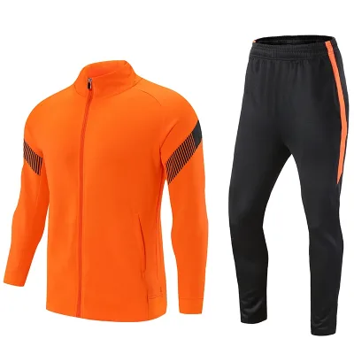 Custom logo Design Slim Fit Tracksuits Winter Sports Football Soccer Men's Tracksuit Set Custom Nylon Tracksuit