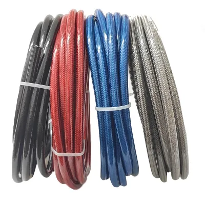 AN3 Motorcycle Braided Stainless Steel Nylon PTFE Brake Hose Hydraulic Gas Oil Fuel Line Hose