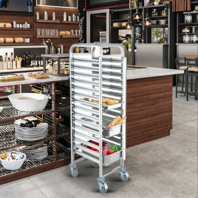 Commercial Hotel Restaurant Tall Mobile Stainless Steel 16 Layers 1/1GN Pan GN Gastro Norm Bakery Pan Tray Rack Trolley Jasonlon