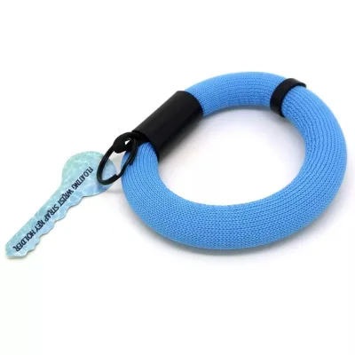 Newly Custom logo Printed Polyester Floating Bracelet 15MM Round Polyester Keyring Wrist Lanyards Bracelets