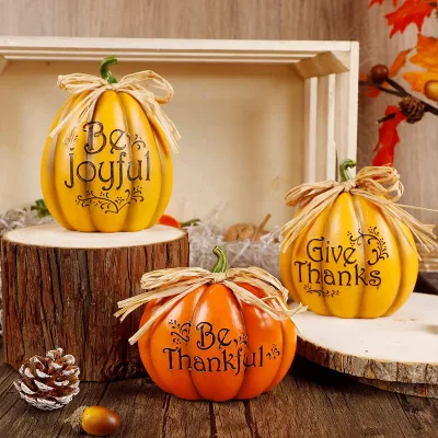 Customizable Ceramic Thanksgiving & Easter Pumpkin Set Waterproof Fall Centerpiece for Home Decor