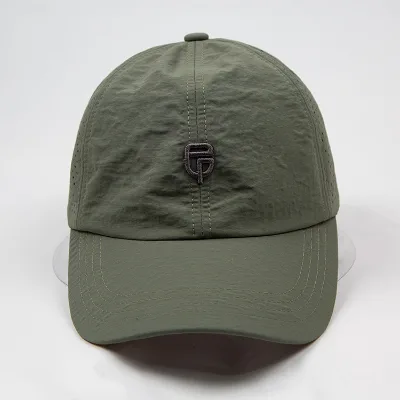 6 Panel Curved Brim Children's Cap 100% Nylon 3D Embroidery Elastic Cord with Cord Lock Casual Outdoor & Sports