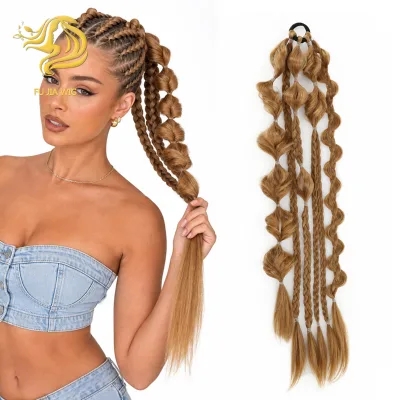 Boxing Bubble Braid Hot Girl Fashion Hair Extension Ponytail High Temperature Fiber Braids Synthetic Twist Braid Hair Piece