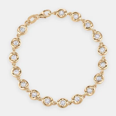 CHICNNA Woman S925 Silver Cz Tennis Bracelet Geometric 18k Gold Plated Fashion Link Women's Bracelets OEM/ODM Fine Jewelry