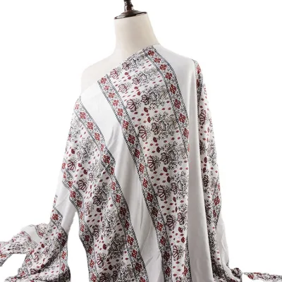 Hot Selling Products 26S No Spandex Siro Jersey Printed Knitted Rayon Viscose Fabric for Dress