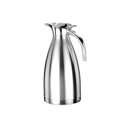 2L Stainless Steel 304 Vacuum Flask Coffee Pot Tea Kettle with 24hr Thermal Insulation Modern Design for Camping
