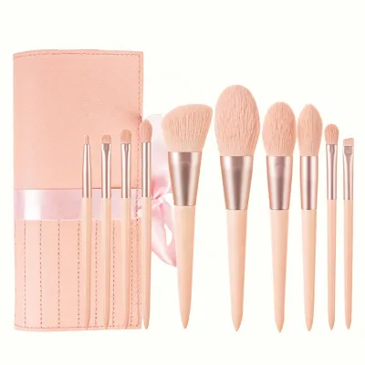 11pcs Eyeshadow Makeup Brushes Set for Eye Shadow Toiletry Brush Cosmetic Bag and Cases pink Make up Brush Set Custom logo