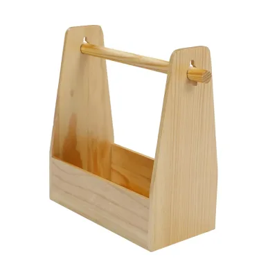 Wooden Handheld Seasoning Box, Picnic Basket, Outdoor Picnic Snacks Container, Picnic Storage Box with Handle for Camping