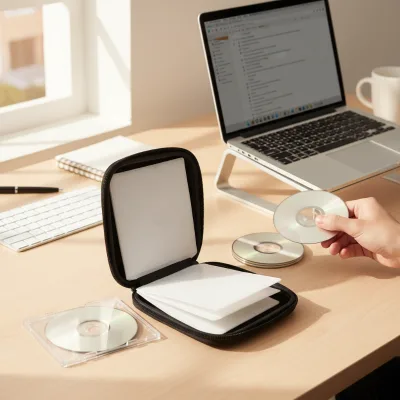 Shockproof EVA for Storage Case-Portable Transparent Disc Organizer with Durable Protective Shell for Home/Office & Travel Use
