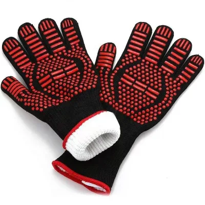 Custom Label Barbecue Oven Glove Handschuh OEM 932F Extreme Heat Resistant Gloves BBQ Grill Gloves on Sale