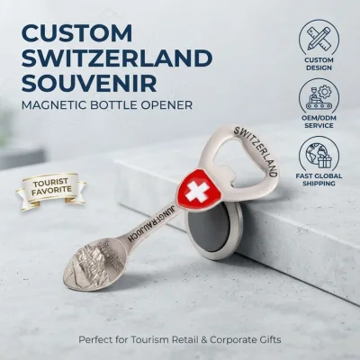 For Tourism Eco-Friendly Metal Souvenir Spoon Bottle Opener Fridge Magnet