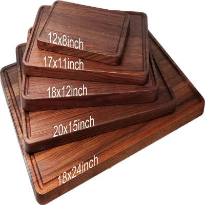 Wooden CraftsLarge Wood Cutting Board for Kitchen Bamboo Cheese Charcuterie Board Butcher Chopping Block With Juice Grooves