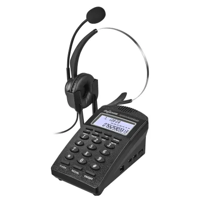 Call Center Headset Telephone With Diapad and Mono Over Ear Headset