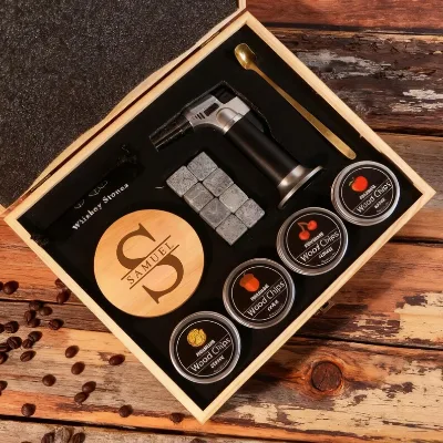 Personalized Whiskey Smoker Kit Bourbon Cocktail Gift Set, Laser Engraved Whiskey Lover Gifts, Christmas Gift