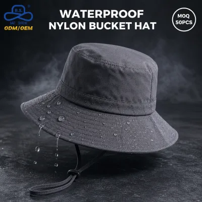 Wholesale Wide Brim Bucket Hat with Adjustable Chin Windproof Strap for Unisex Outdoor Hiking