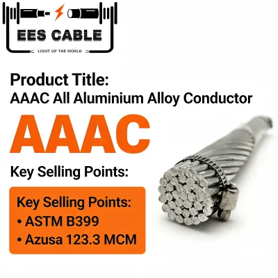 Bare Conductor 500' Azusa 123.3 MCM AAAC All Aluminum Alloy 6201 Conductor ASTM B399 For Argentina