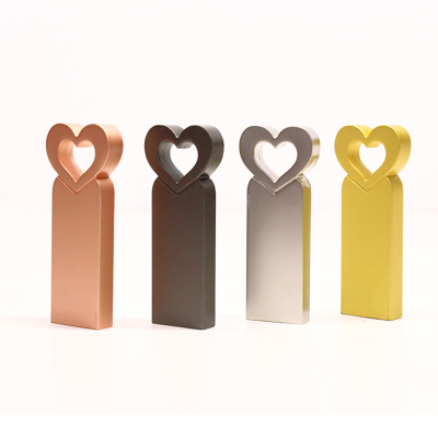 Love Shaped 8GB & 16GB USB Flash Disk & Drive Colorful Metal Design with USB 3.0 & USB 2.0 Interface