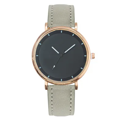 Fashion Round Women's Watch Casual Leather Strap Quartz Watches Sports Wristwatch for Men Women Students