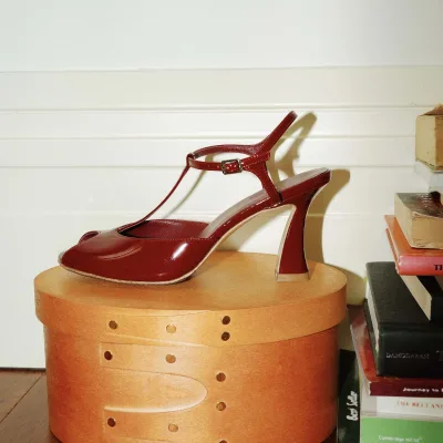 Designer Original Rhythm White French Retro T-shaped Fish Mouth Genuine Leather Ultra High Heel Stiletto Heel Sexy Outdoor for