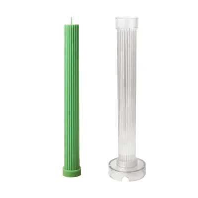Spiral Threaded Long Pole Scented DIY Eco Friendly Acrylic Candle Mold Pillar Candle