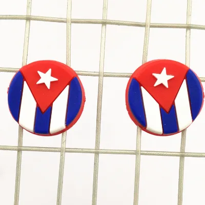 Hot Sale Round Cuba Country Flag Tennis Racket Dampeners Tennis Shock Absorbers