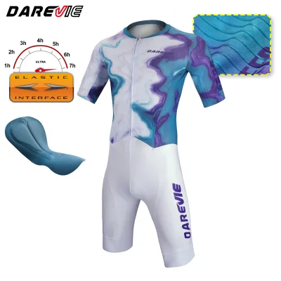 Cycling Skinsuit Summer Road Bike Bicycle Short Sleeve Fitness Clothes Rubber Band Leg Racesuit