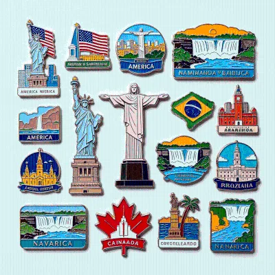Premium 3D Metal Fridge Bespoke Zinc Alloy Irregular Shape Landmark Keepsake for Luxury Tourist Gift Shops Congratulation