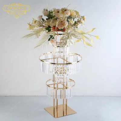 Modern Crystal Acrylic Centerpiece Stand for Banquet Hall Wedding Table Decor Square Base Wedding Centerpieces