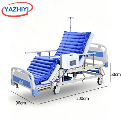 YAZHIYI Budget Full Bend Patient Care Bed Anti-Bedsore Air Mattress With Large Silent Pump Lockable Wheels Household Hospital