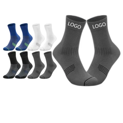 Custom Logo High Quality Technical Running Socks Knitted Cycling Casual Fitness Running Socks Male Sports Crew Socks