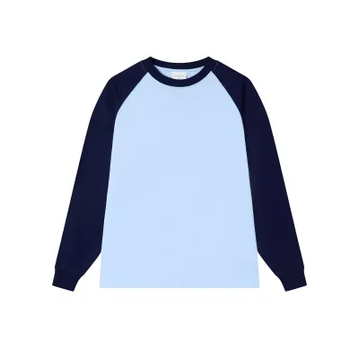 Custom Casual Men's 100% Cotton Jersey Silk Screen Printed Solid Quick Dry Breathable Raglan Sleeve Long Sleeve T-Shirts