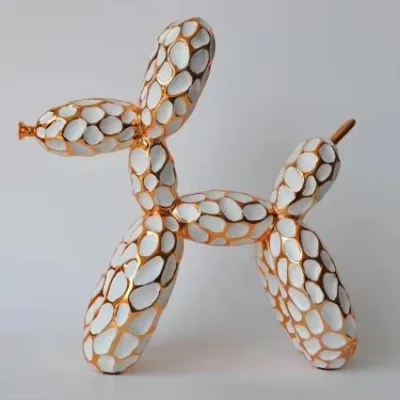 New Design High Quality Customized Shiny Balloon Dog Statue Funny Cute Dog Sculpture for Home Decor