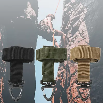 Hook and Loop Strap with Buckle Snap Hook Sling Clip Tactical Key Ring Belt Holder Strap Climbing Rope Keeper Glove Hook Buckle