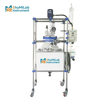 Explosion-proof 5L 20L 50L 100L Single Layer Water Oil Bath Glass Reactor for Laboratory Chemical Reaction