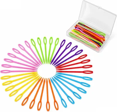 Plastic Sewing Needles 2 Sizes 3mm Simple for Needlework Handmade Crochet Knitting Weaving Stringing Crafting