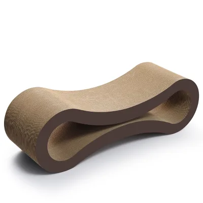 Custom 8-Shaped Durable Corrugated Cardboard Cat Bed Sofa Scratch Toy for Cats