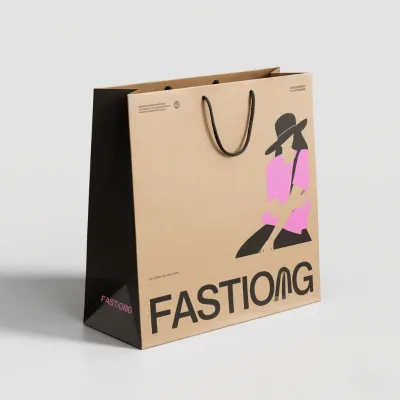 Hot Sale Fashionable Customized logo Printing Kraft Paper Bag with Glossy Matt Lamination for Packaging Fashion Accessories