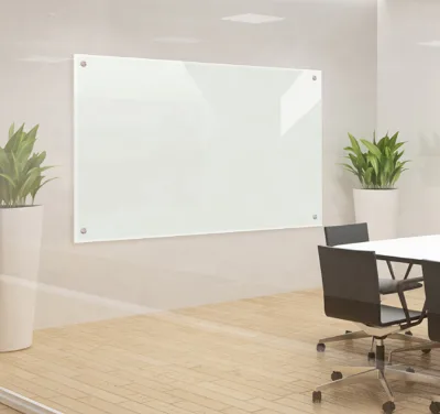 HEXAD 90x120cm Large White Glass Back Magnetic Panel Modern Design 3mm-12mm Thickness