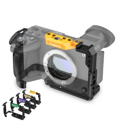 Custom Black Aluminum Alloy Camera Cage for FX2 with Cold Shoe and NATO Rail Portable & Anti-Scratch OEM Available