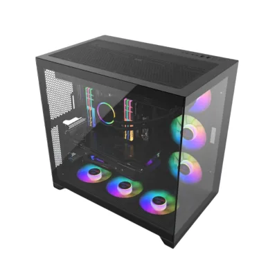 Super Cable Management pc gaming computer case 2 Tempered glass case gamer