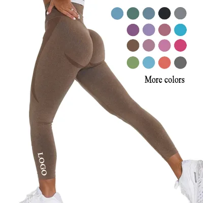 JY Women's High-Waisted Elastic Non-See-Through Compression Yoga Leggings Solid XL Outdoor Seamless Scrunch Back Made Spandex