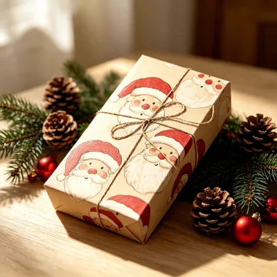 Large Brown Christmas Reindeer Head Gift Wrapping Paper Roll Waterproof Recyclable Gift Packaging Paper for Holiday Gift Boxes