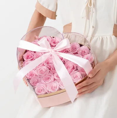 Luxury Crystal Acrylic Heart Gift Box Flower Boxes for Bouquets