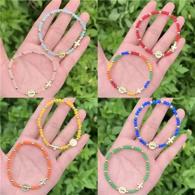 CH-CKT0648 Plated Religion charms bracelet,Handmade beads bracelet wholesale,Plating copper cross beads bracelet