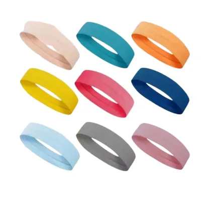 Custom Designed 100% Cotton Soft Thin Fitness Headband Dry Grip Damping Breathable Adjustable Elasticity Sports Band Absorbent